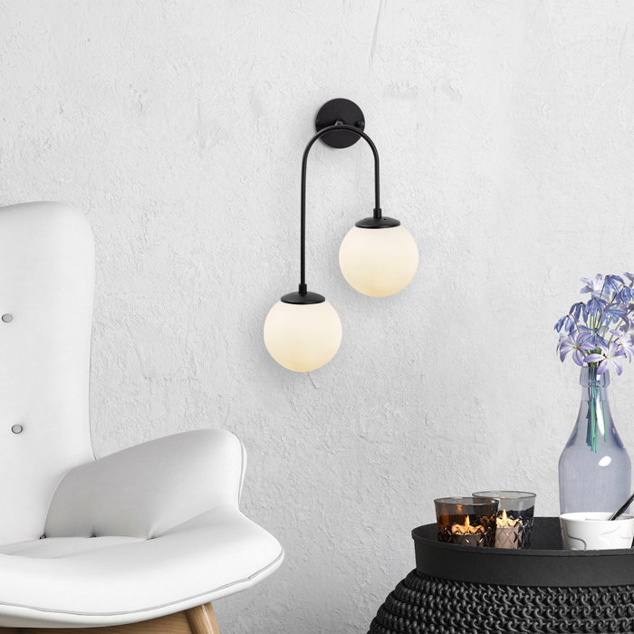 Opviq Jewel - 10575 Lámpara de pared blanca y negra Opviq Jewel - 10575 Lámpara de pared blanca y negra